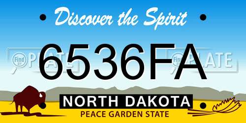 6536FA North Dakota License Plate