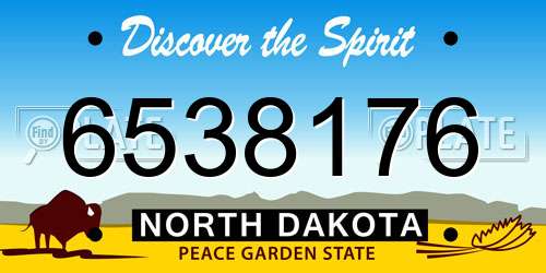 6538176 North Dakota License Plate