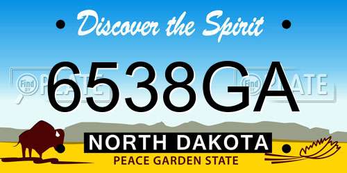 6538GA North Dakota License Plate