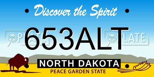 653ALT North Dakota License Plate