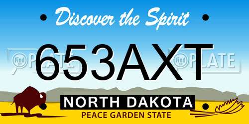653AXT North Dakota License Plate