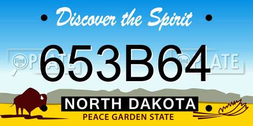 653B64 North Dakota License Plate