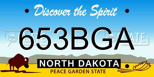 653BGA North Dakota License Plate