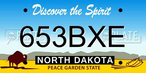 653BXE North Dakota License Plate
