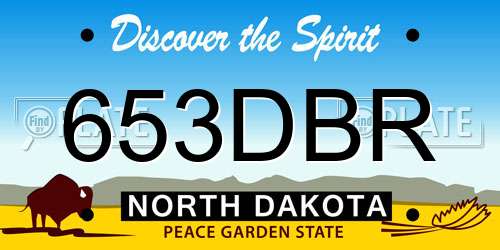 653DBR North Dakota License Plate