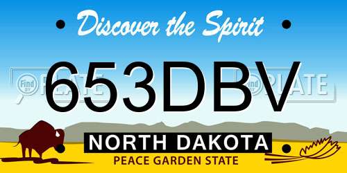 653DBV North Dakota License Plate