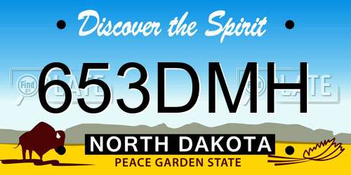 653DMH North Dakota License Plate