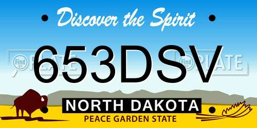 653DSV North Dakota License Plate