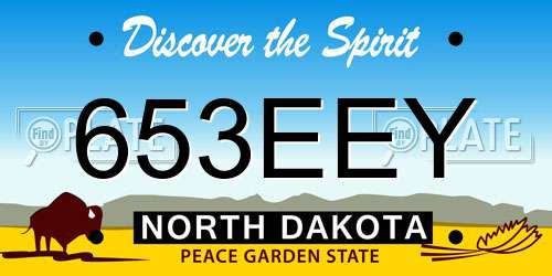 653EEY North Dakota License Plate
