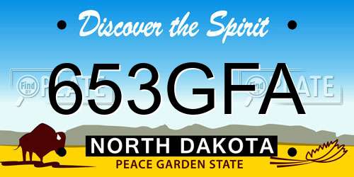 653GFA North Dakota License Plate