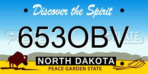 653OBV North Dakota License Plate