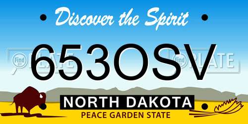 653OSV North Dakota License Plate