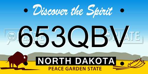 653QBV North Dakota License Plate