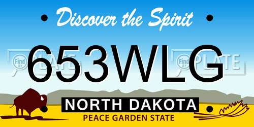 653WLG North Dakota License Plate