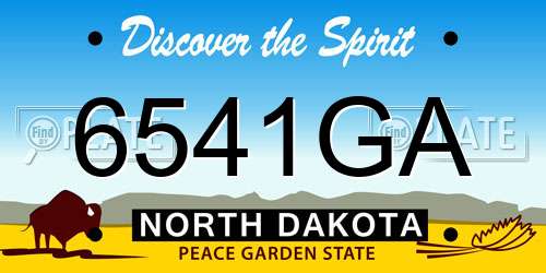 6541GA North Dakota License Plate