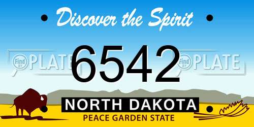 6542 North Dakota License Plate