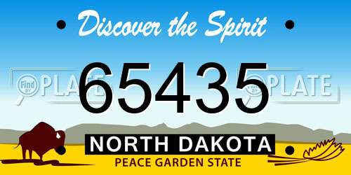 65435 North Dakota License Plate