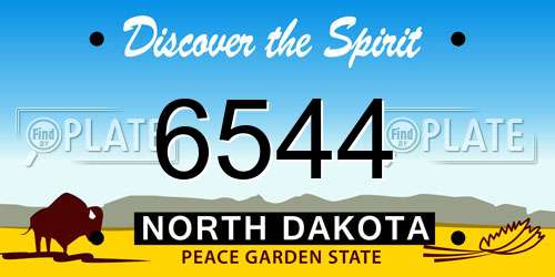 6544 North Dakota License Plate