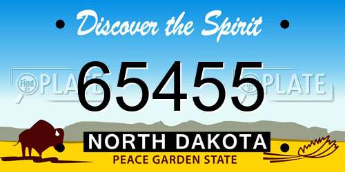 65455 North Dakota License Plate