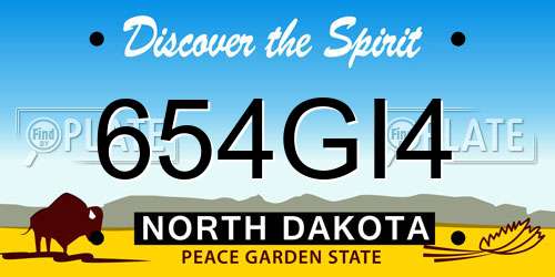 654GI4 North Dakota License Plate