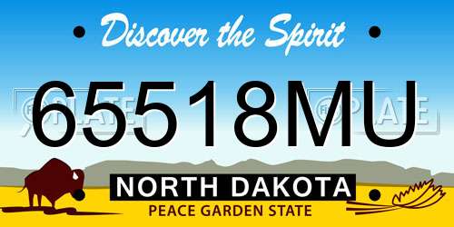 65518MU North Dakota License Plate