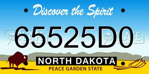 65525D0 North Dakota License Plate