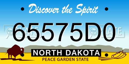 65575D0 North Dakota License Plate