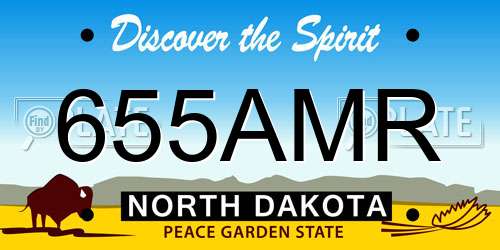 655AMR North Dakota License Plate