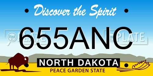 655ANC North Dakota License Plate