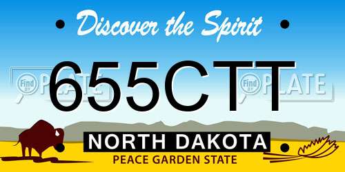 655CTT North Dakota License Plate