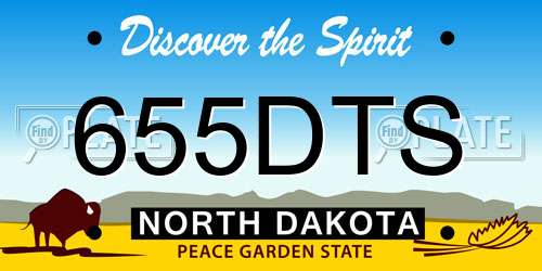 655DTS North Dakota License Plate
