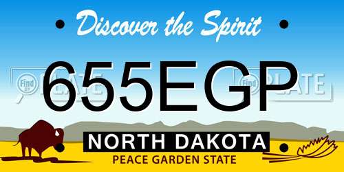 655EGP North Dakota License Plate