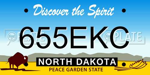 655EKC North Dakota License Plate