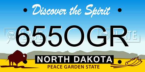 655OGR North Dakota License Plate