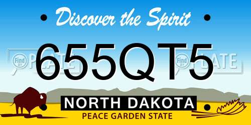 655QT5 North Dakota License Plate