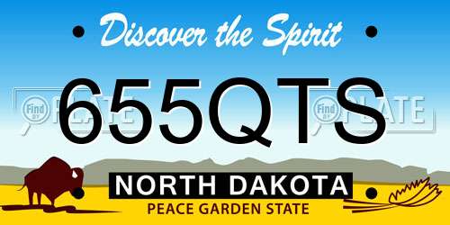655QTS North Dakota License Plate