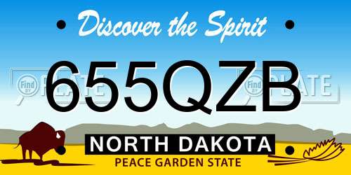 655QZB North Dakota License Plate