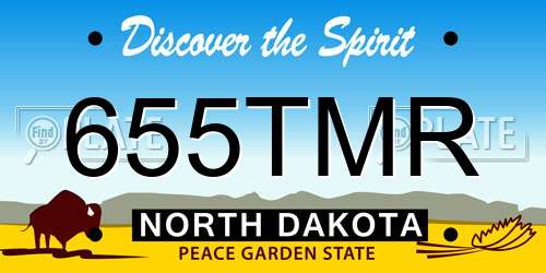 655TMR North Dakota License Plate