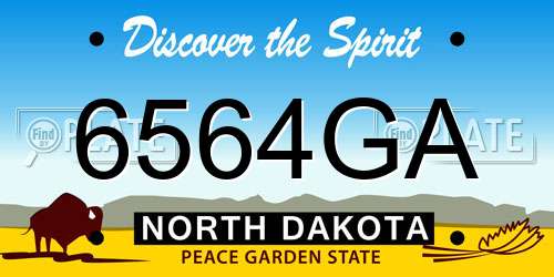 6564GA North Dakota License Plate