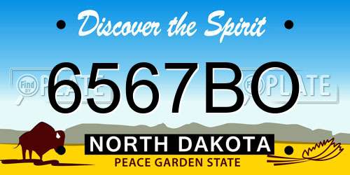 6567BO North Dakota License Plate