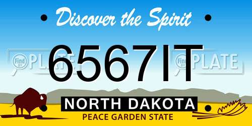 6567IT North Dakota License Plate