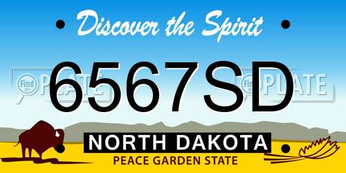 6567SD North Dakota License Plate