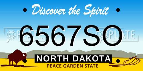 6567SO North Dakota License Plate