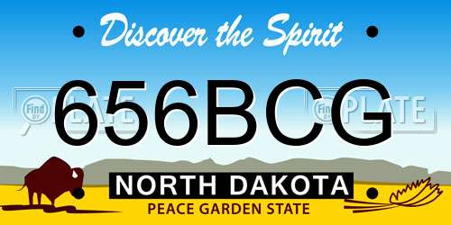 656BCG North Dakota License Plate