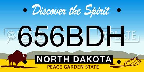 656BDH North Dakota License Plate