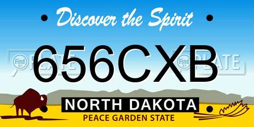 656CXB North Dakota License Plate