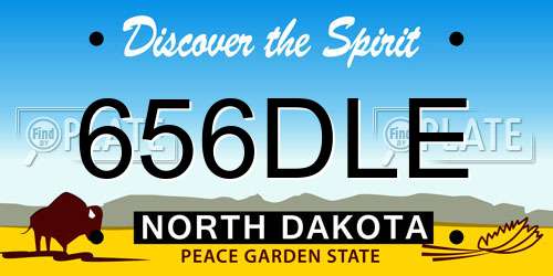 656DLE North Dakota License Plate