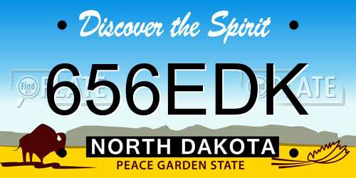 656EDK North Dakota License Plate
