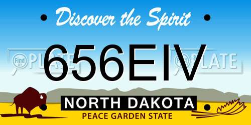 656EIV North Dakota License Plate