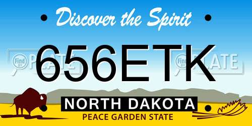 656ETK North Dakota License Plate